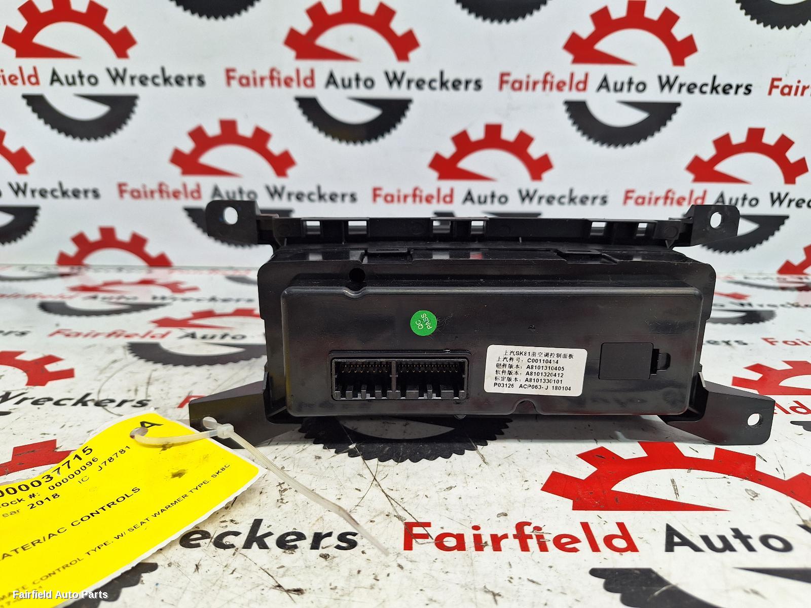 2017-2021 Ldv T60 Heater Ac Controls