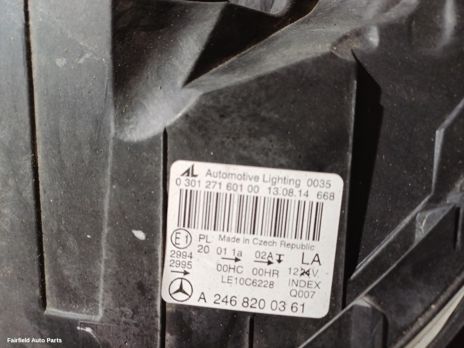 2011-2015 Mercedes B Class Left Headlamp