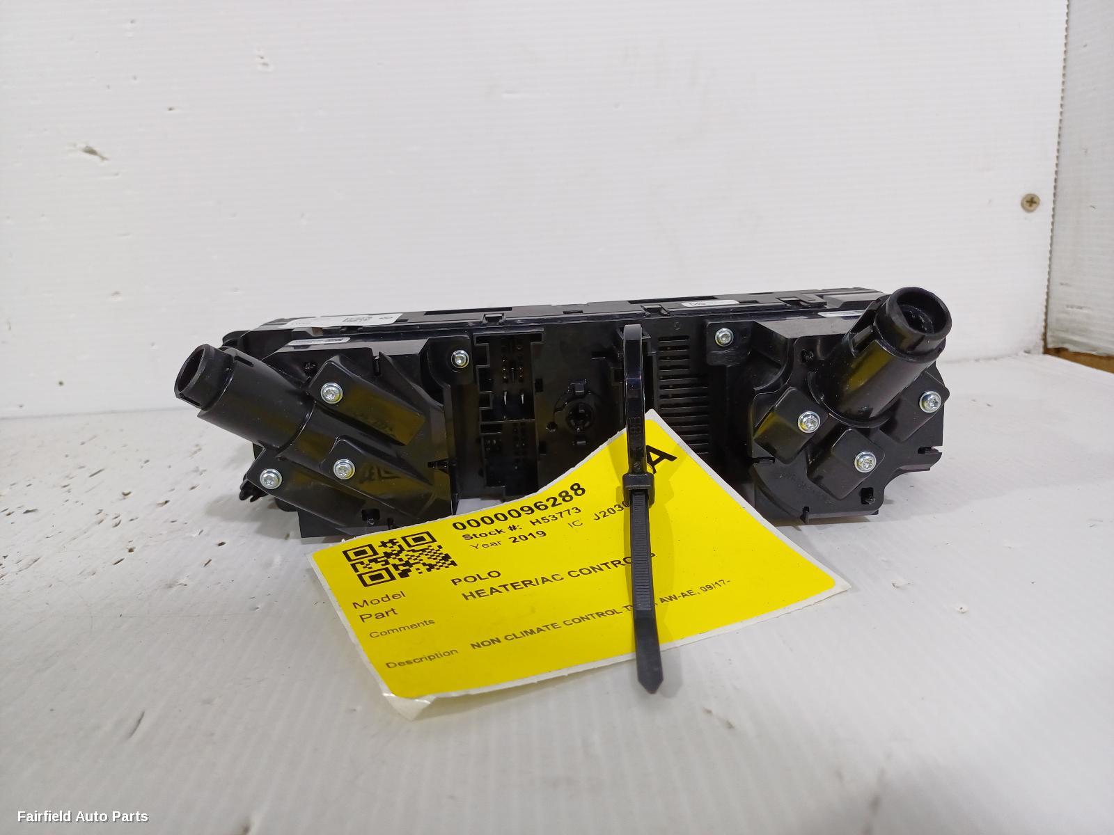 2017-2025 Volkswagen Polo Heater Ac Controls