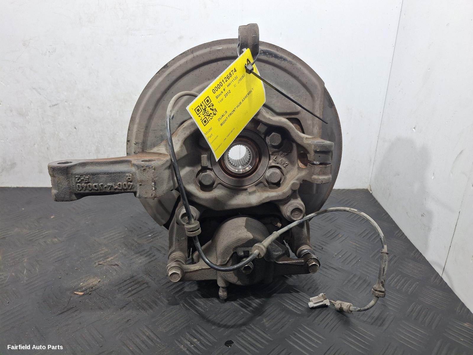 2007-2014 Nissan Dualis Right Front Hub Assembly