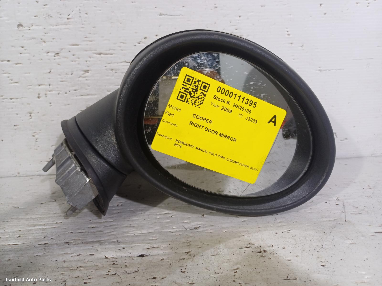 2007-2015 Mini Cooper Right Door Mirror