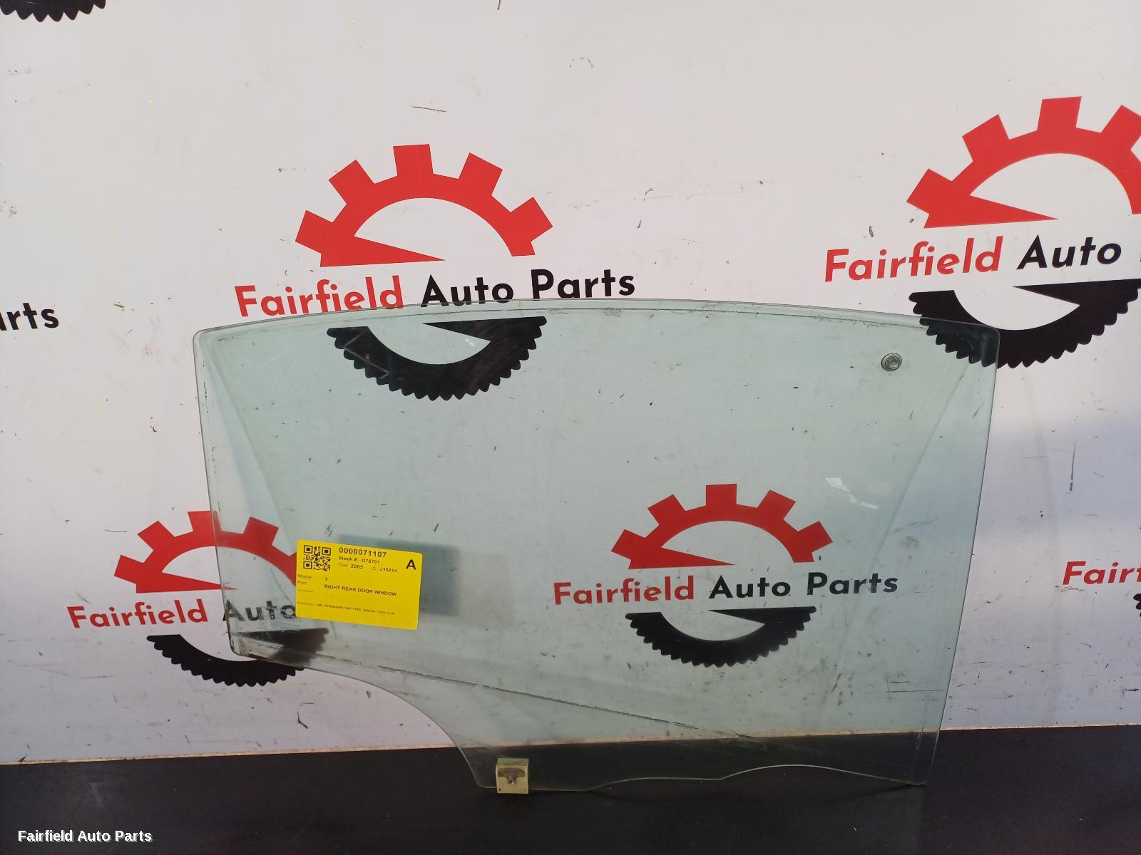 2003-2009 Mazda 3 Right Rear Door Window