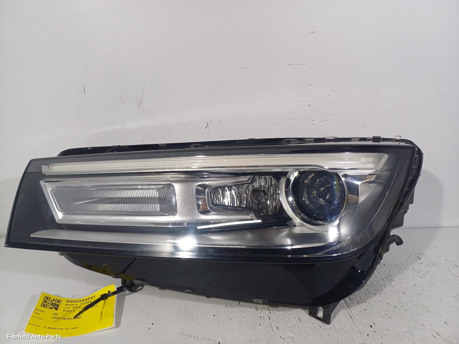 2017-2020 Audi Q5 Left Headlamp