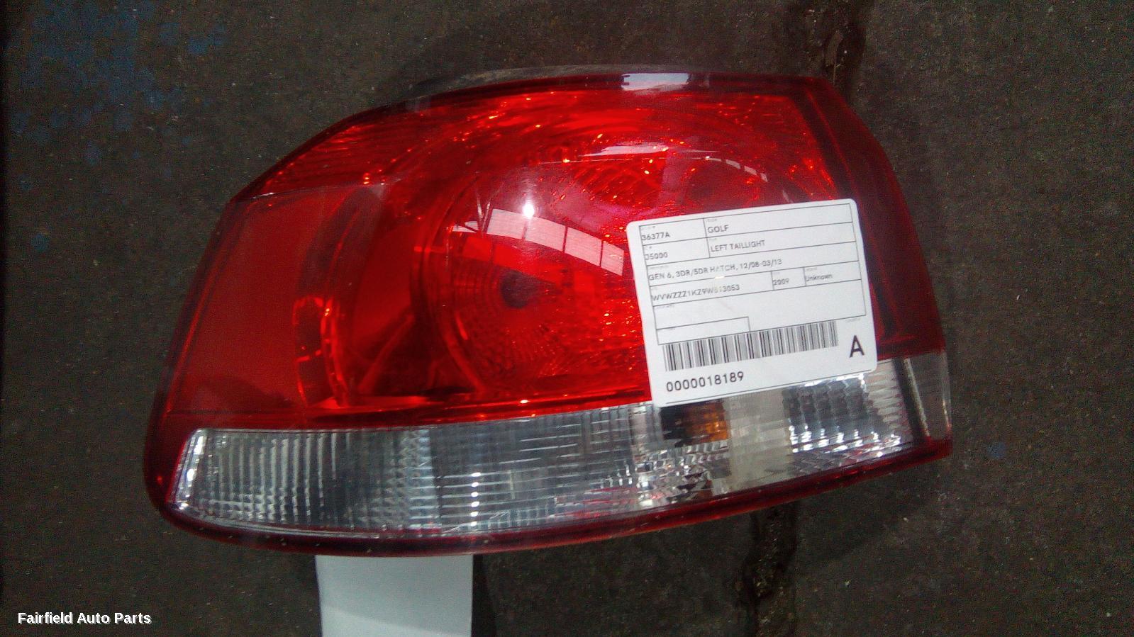 2009 Volkswagen Golf Left Taillight