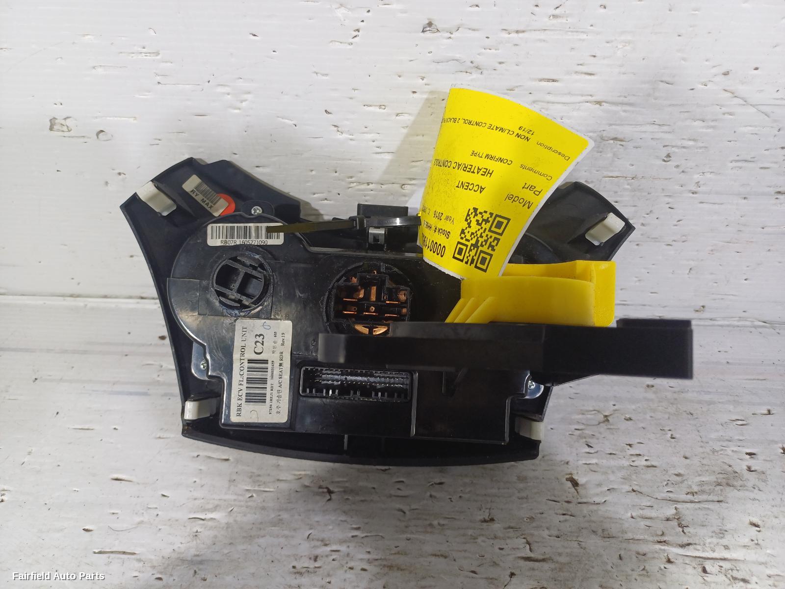 2011-2019 Hyundai Accent Heater Ac Controls
