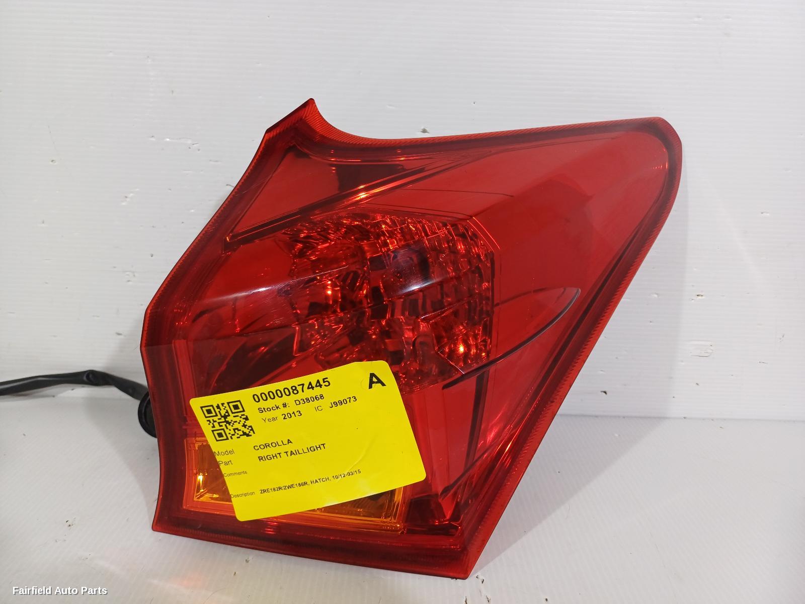 2012-2015 Toyota Corolla Right Taillight