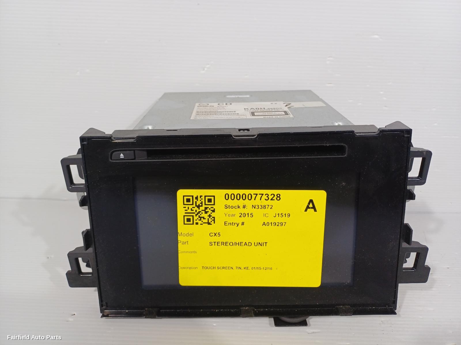 2014-2016 Mazda Cx5 Radio Cd Dvd Sat Tv
