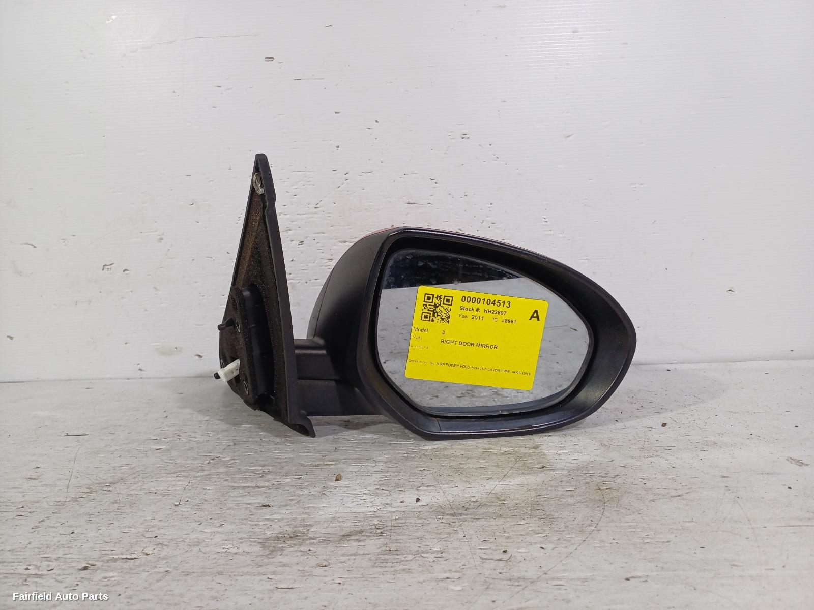 2009-2013 Mazda 3 Right Door Mirror