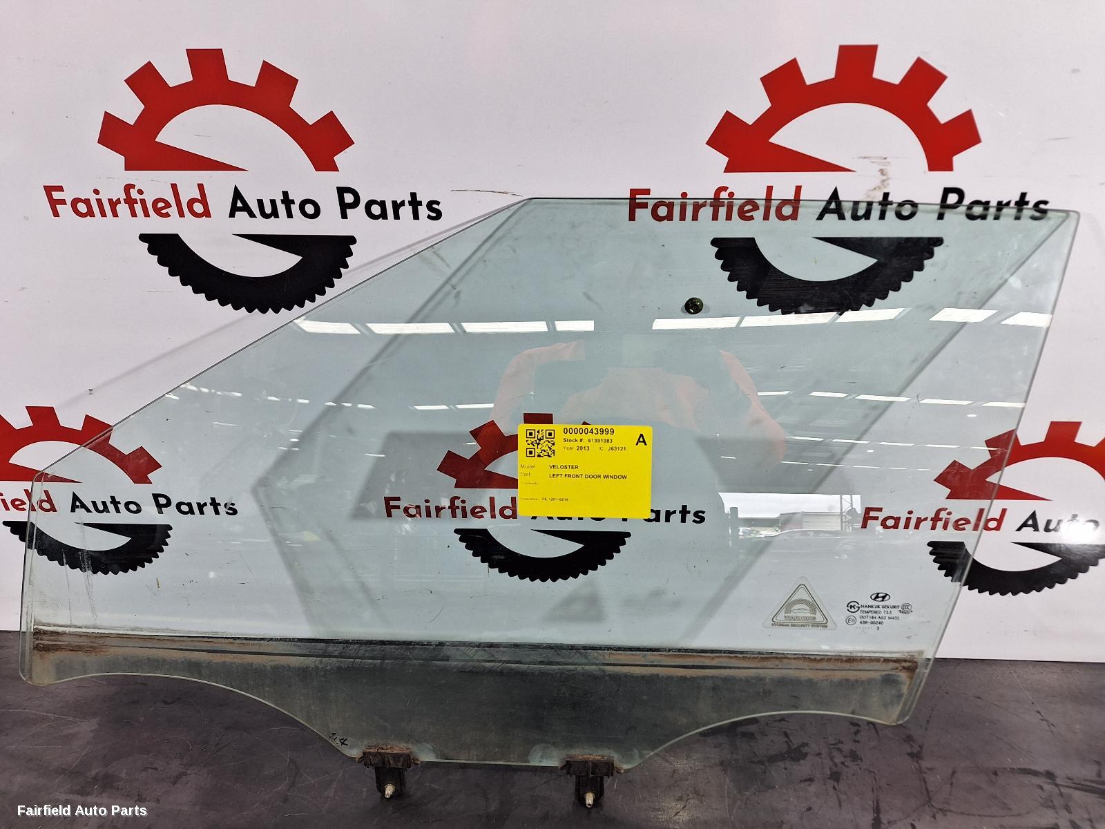 2011-2018 Hyundai Veloster Left Front Door Window