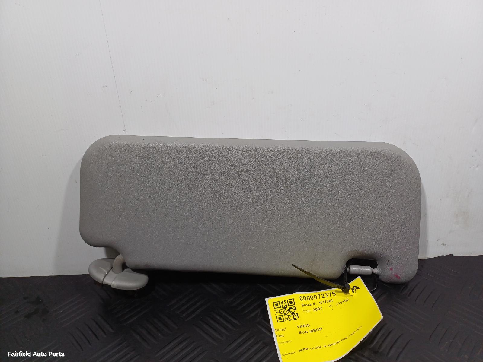 2005-2016 Toyota Yaris Sunvisor