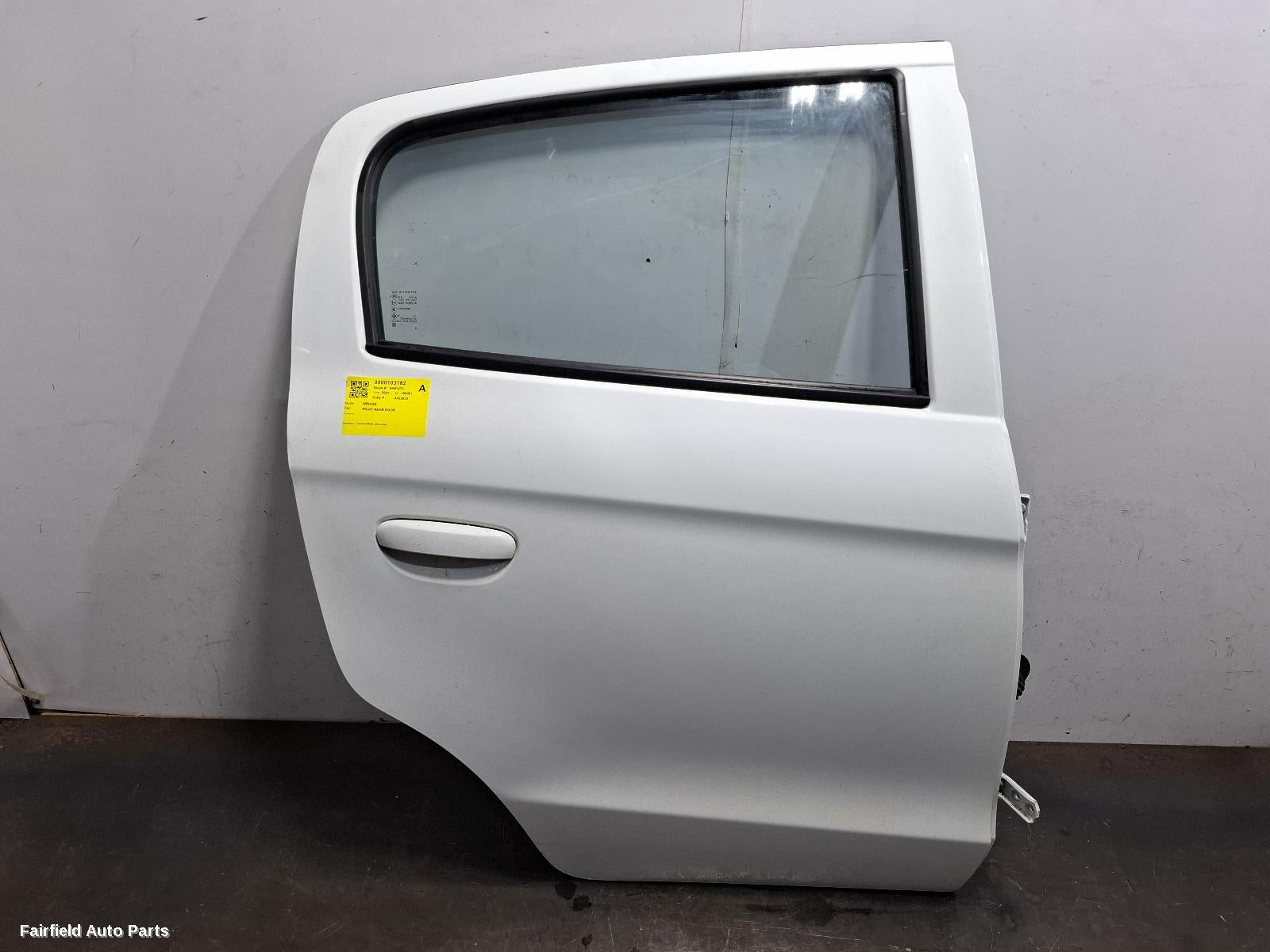 2021 Mitsubishi Mirage Right Rear Door Sliding