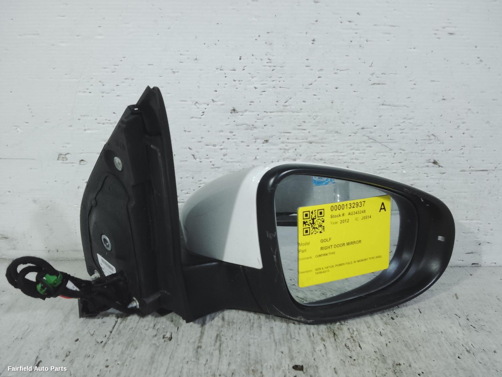 2008-2013 Volkswagen Golf Right Door Mirror