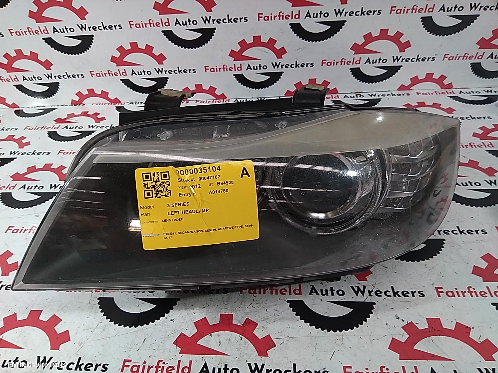 2012 Bmw 3 Series Left Headlamp
