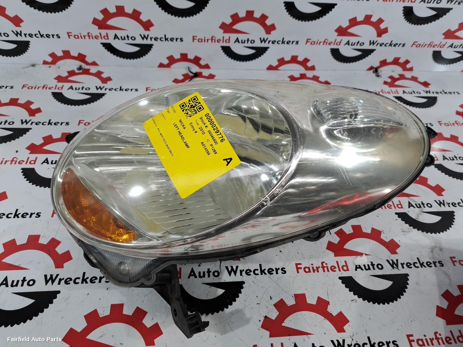 2010 Nissan Micra Left Headlamp