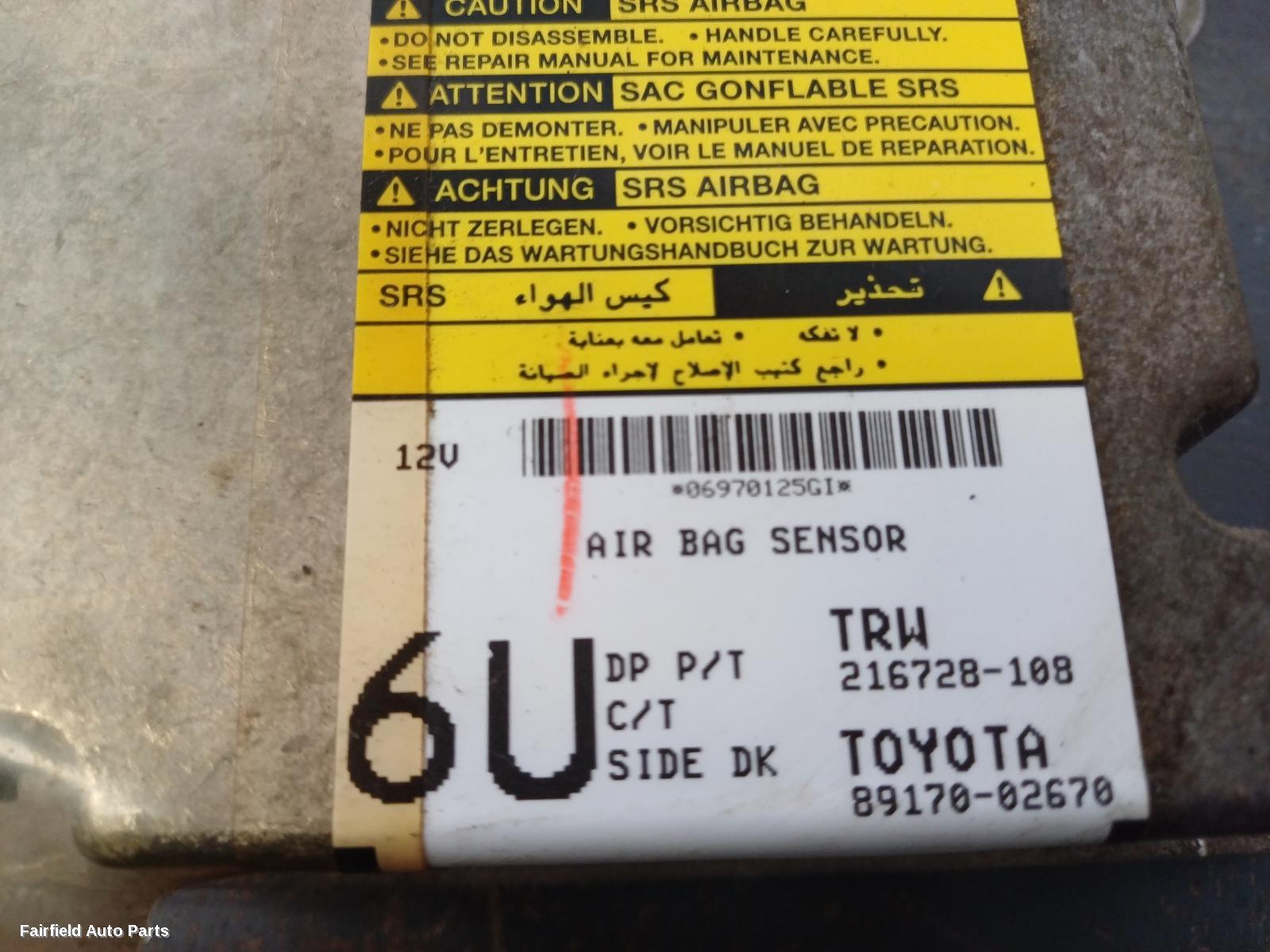 2007-2013 Toyota Corolla Airbag Module Sensor