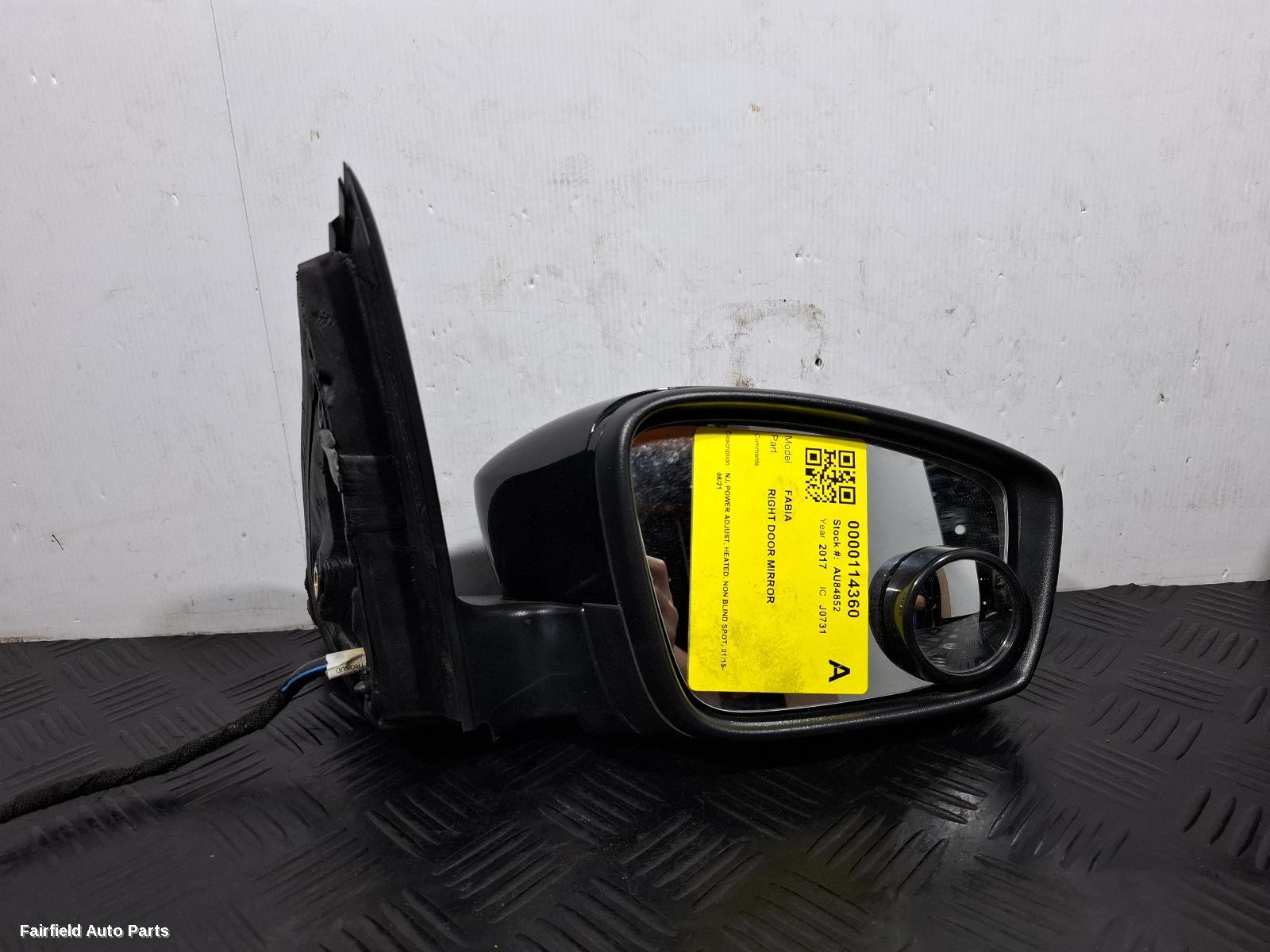 2015-2021 Skoda Fabia Right Door Mirror