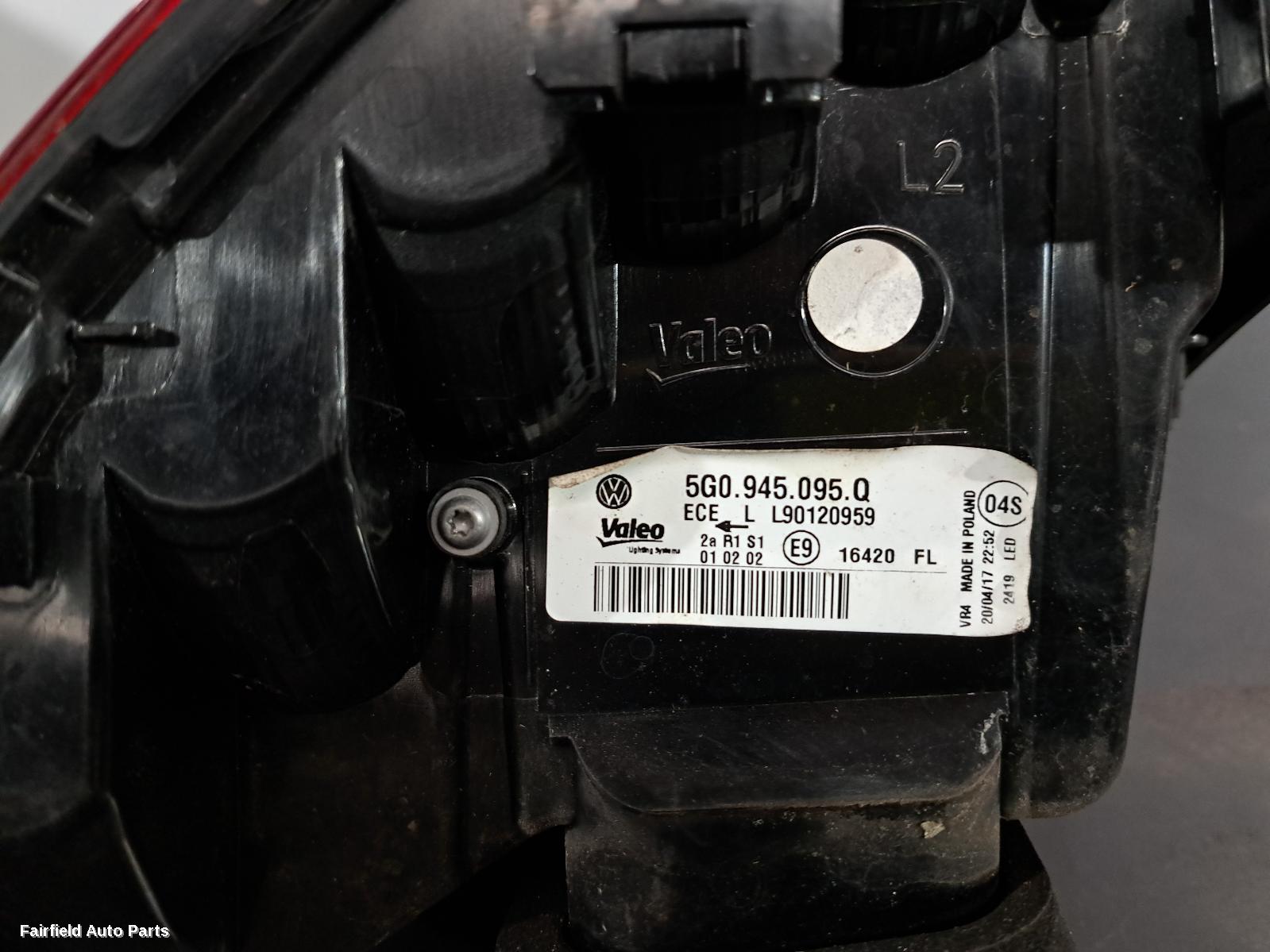 2017 Volkswagen Golf Left Taillight