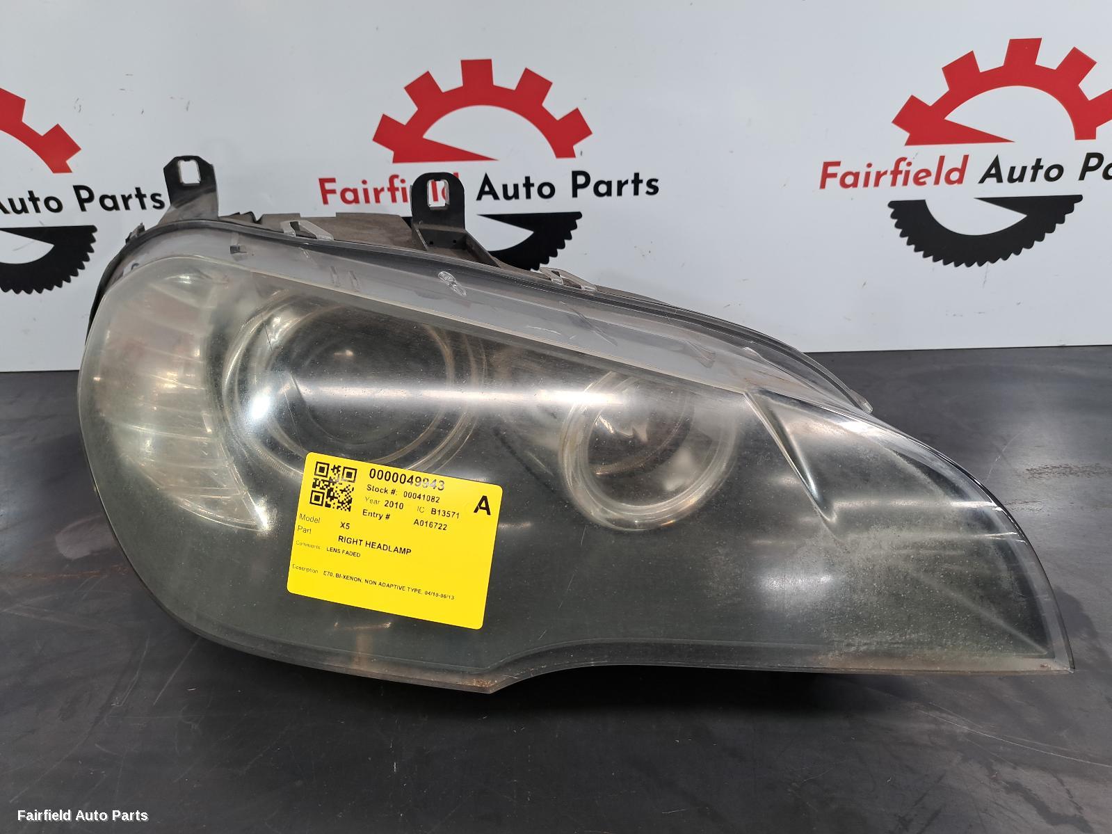 2010-2013 Bmw X5 Right Headlamp