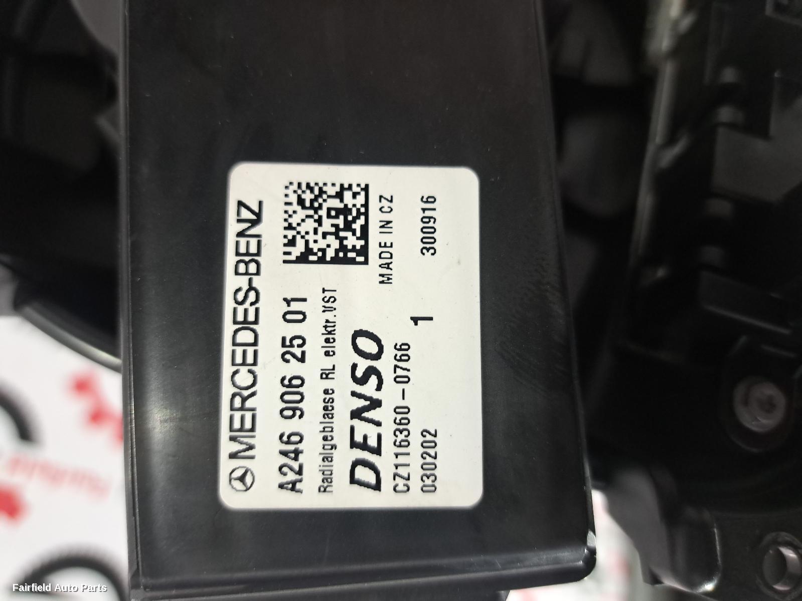 2017 Mercedes A Class Heater Fan Motor