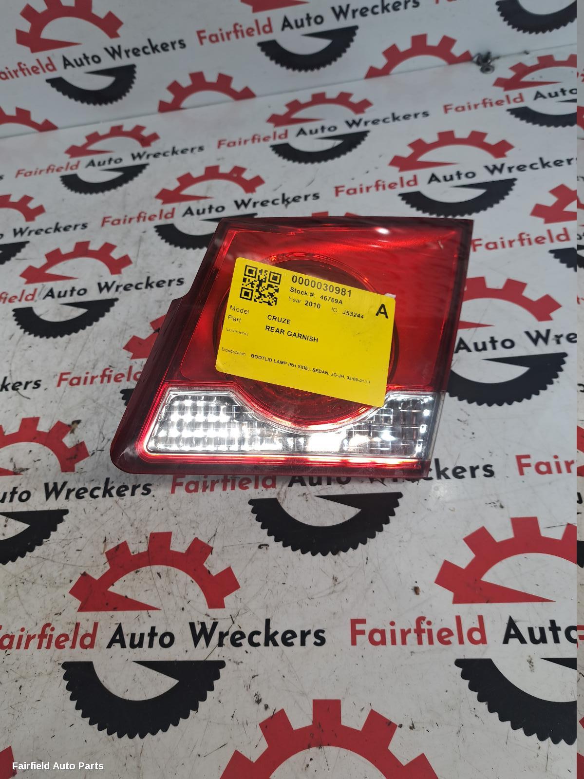 2010 Holden Cruze Rear Garnish