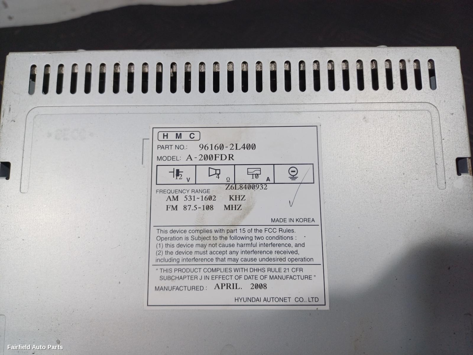 2007-2012 Hyundai I30 Radio Cd Dvd Sat Tv