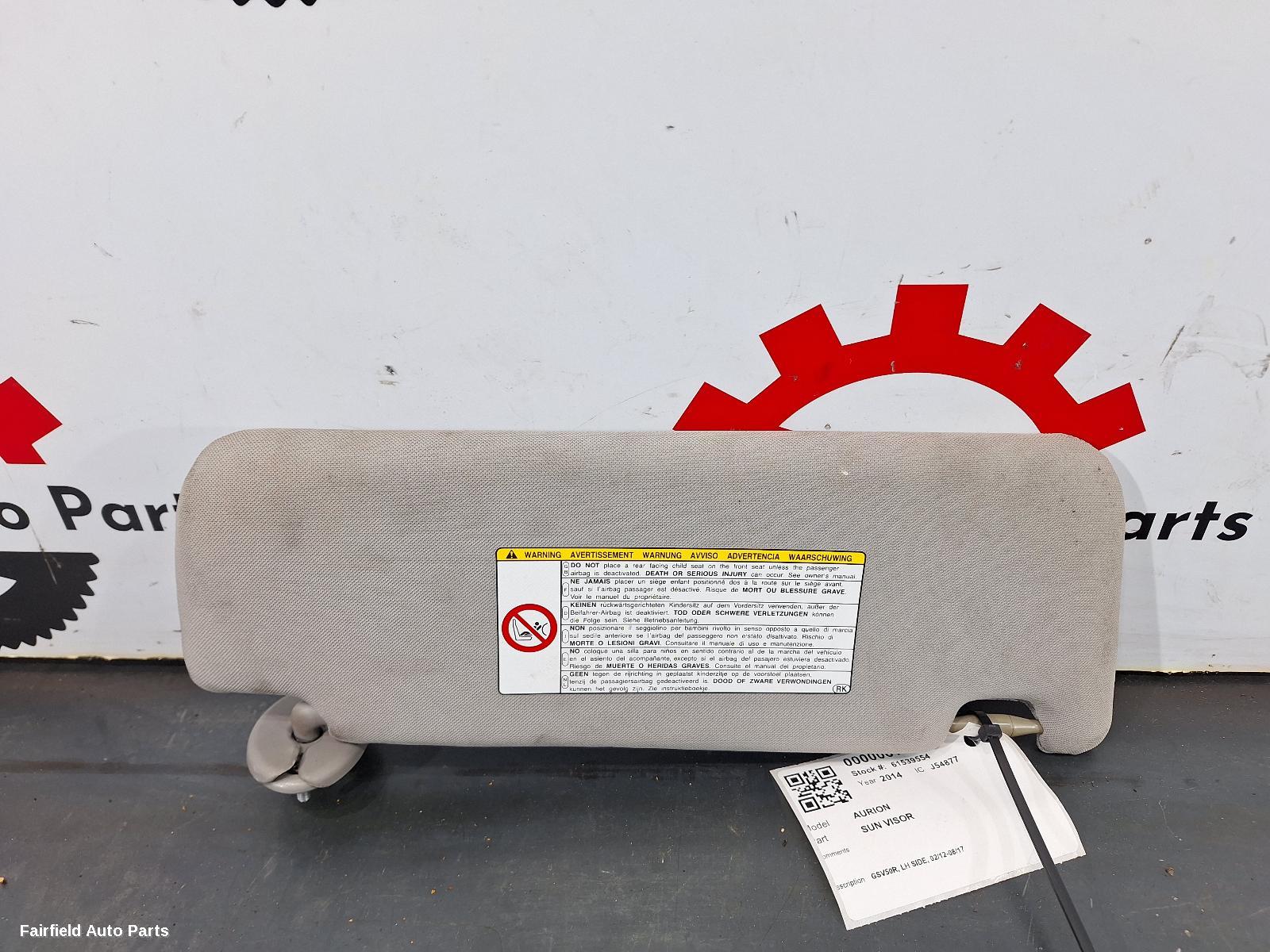 2012-2017 Toyota Aurion Sunvisor