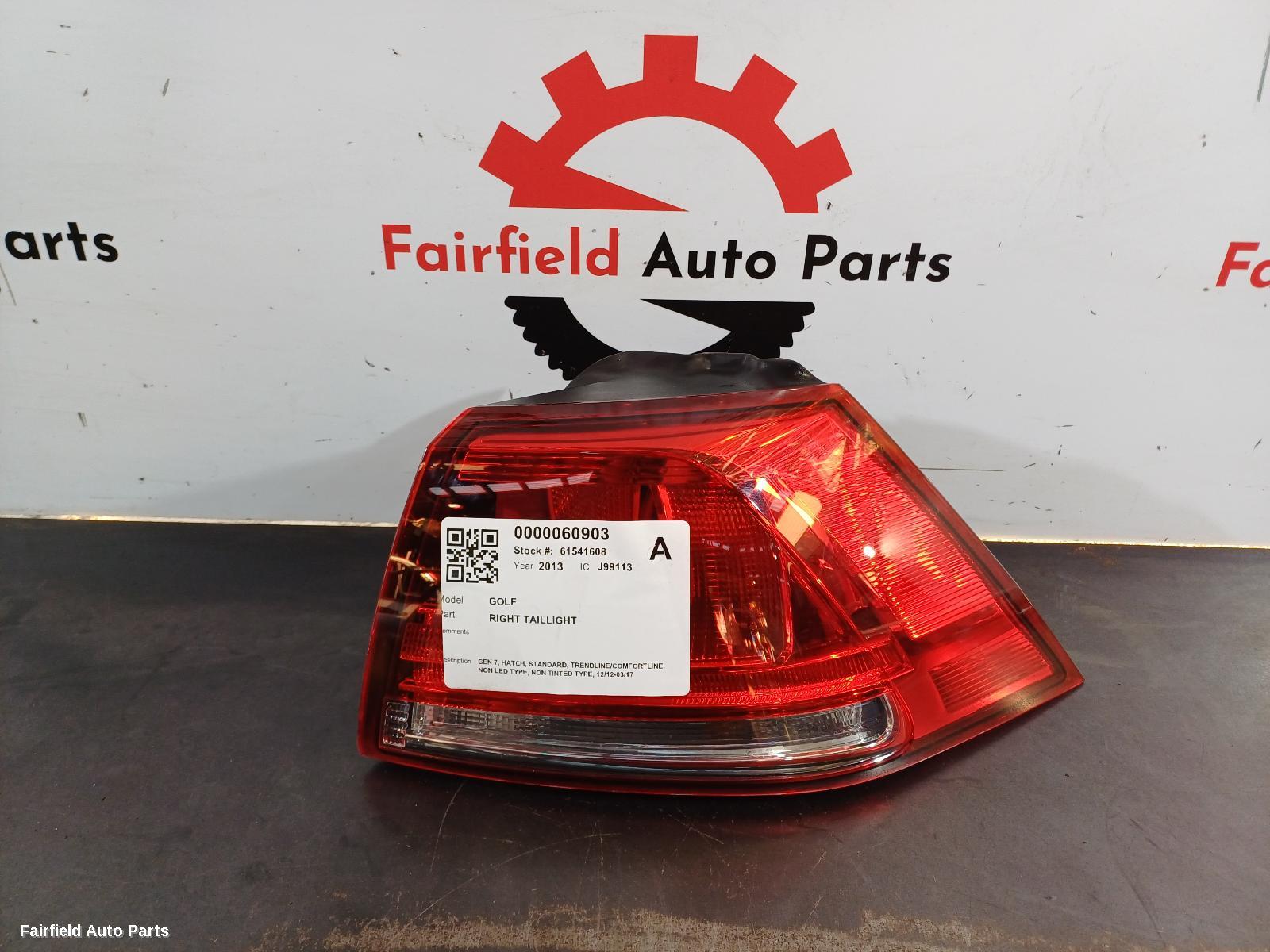 2012-2017 Volkswagen Golf Right Taillight