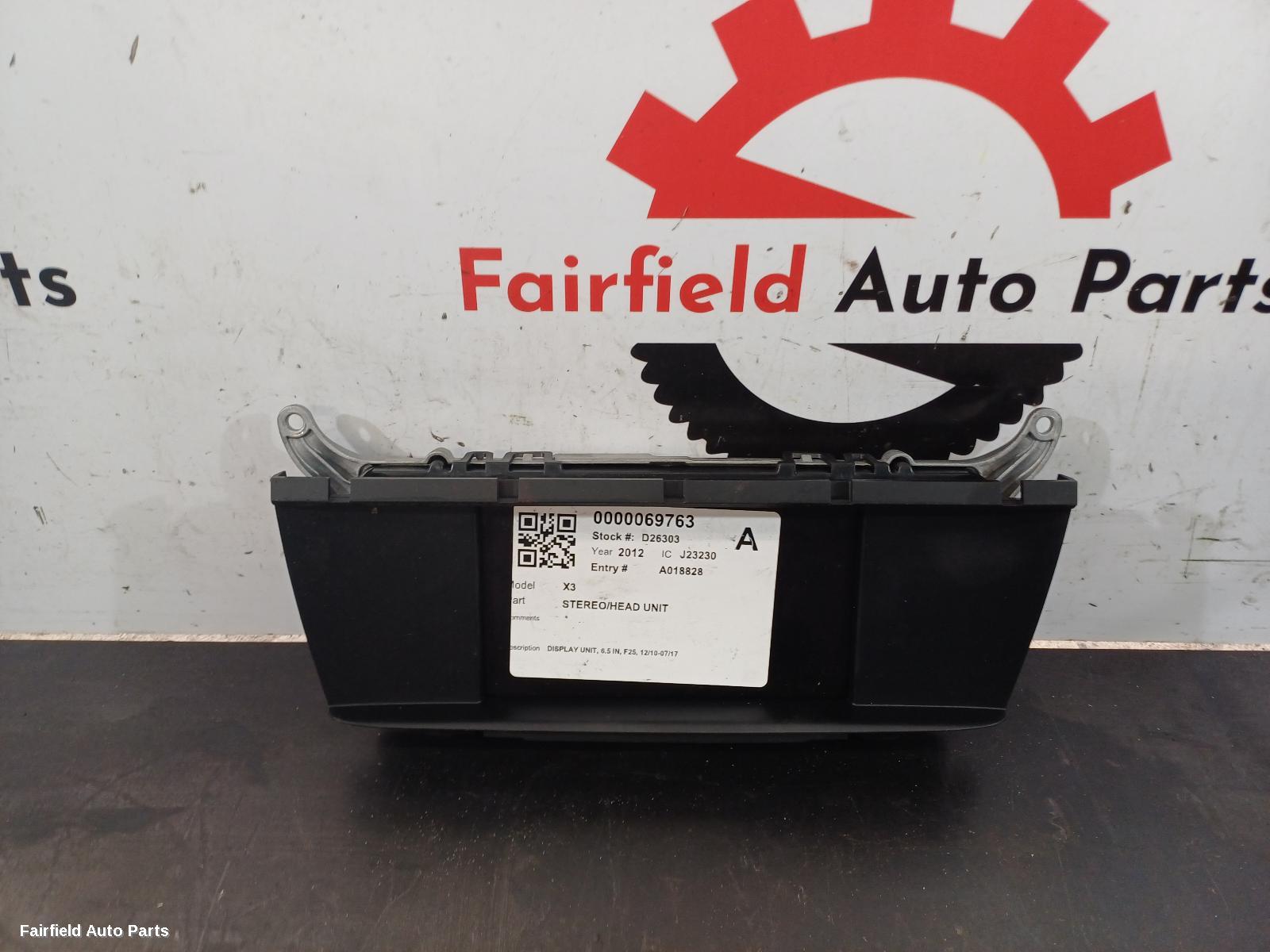 2010-2012 Bmw X3 Radio Cd Dvd Sat Tv