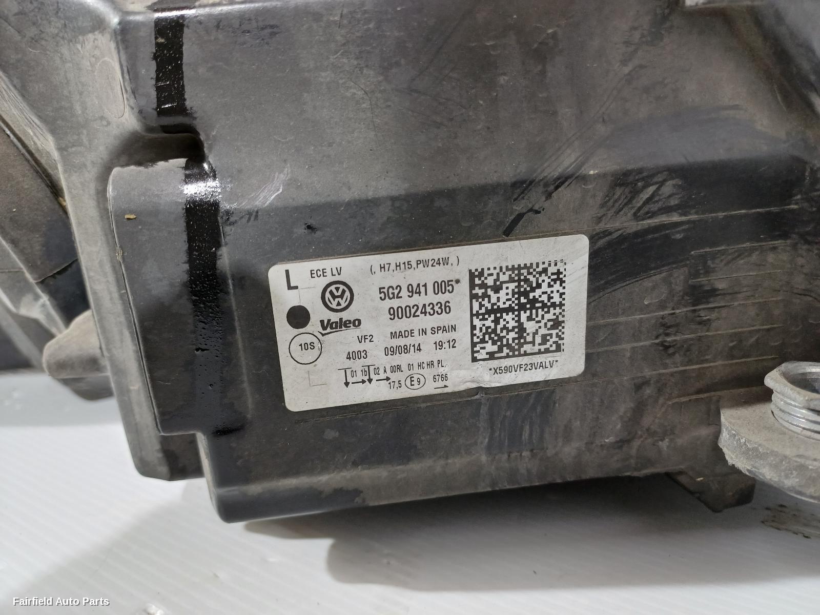 2012-2017 Volkswagen Golf Left Headlamp