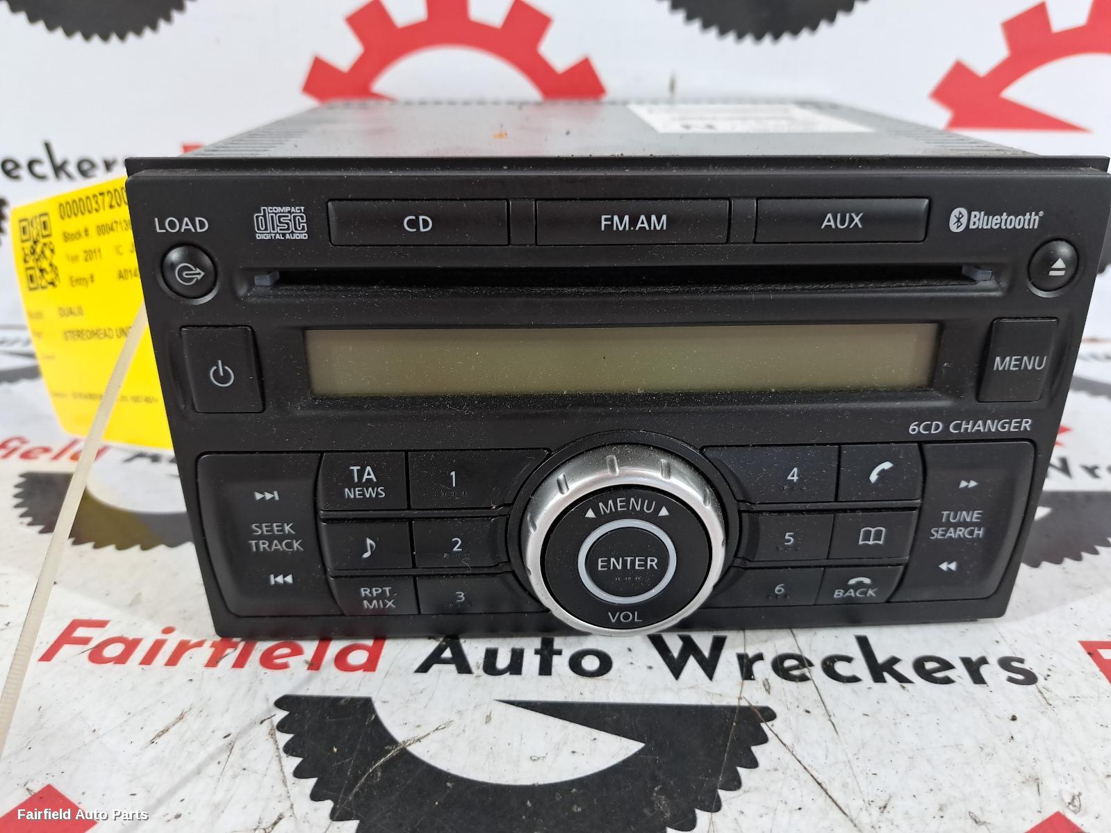2011 Nissan Dualis Radio Cd Dvd Sat Tv
