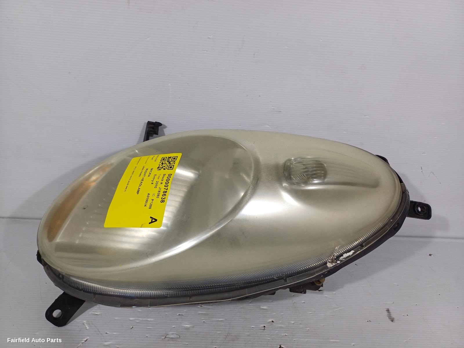2007-2010 Nissan Micra Right Headlamp