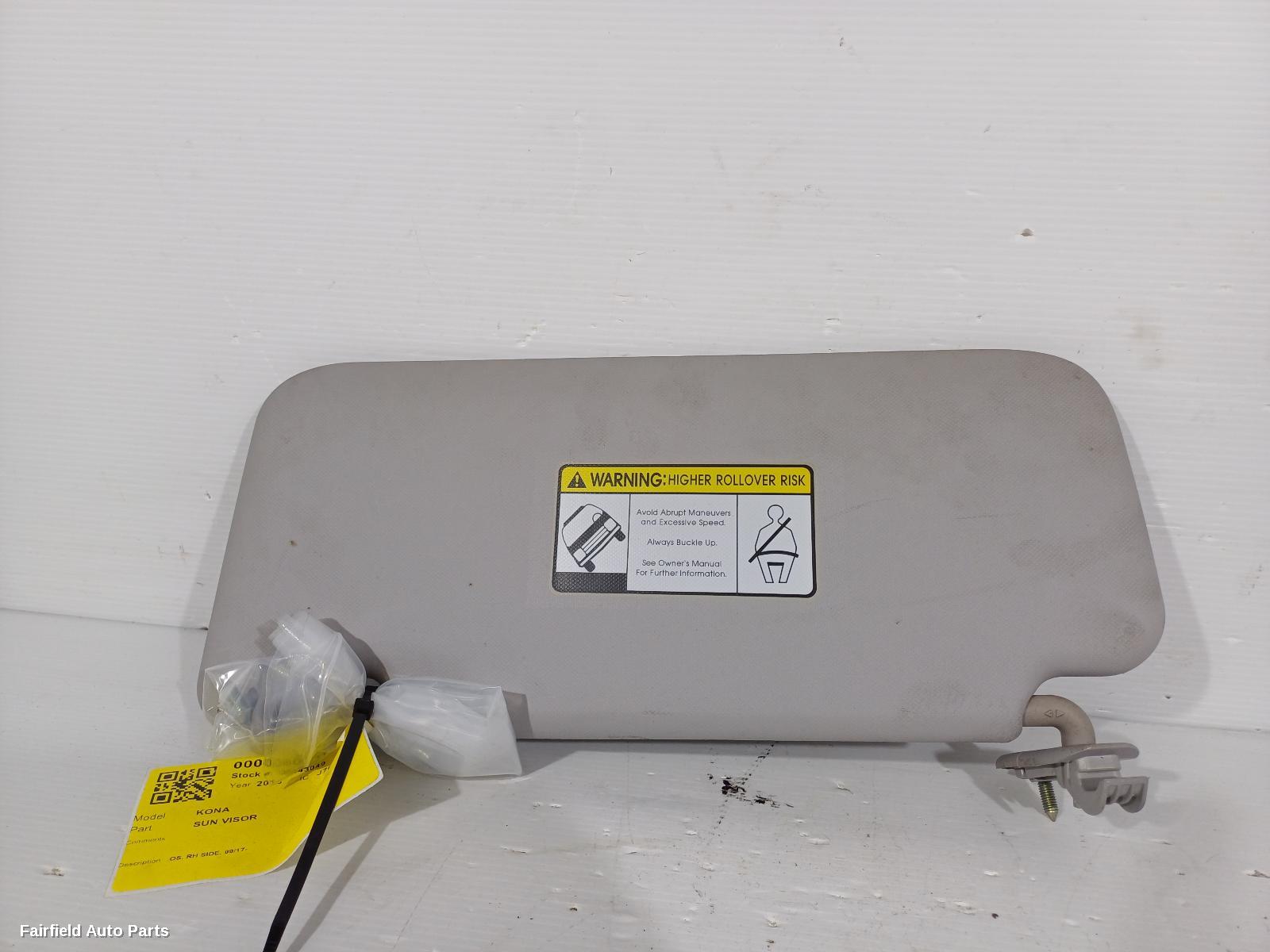 2017-2023 Hyundai Kona Sunvisor