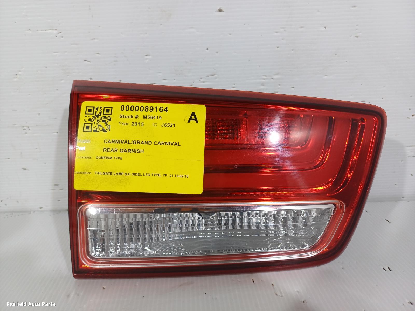 2015-2018 Kia Carnival/grand Carnival Rear Garnish