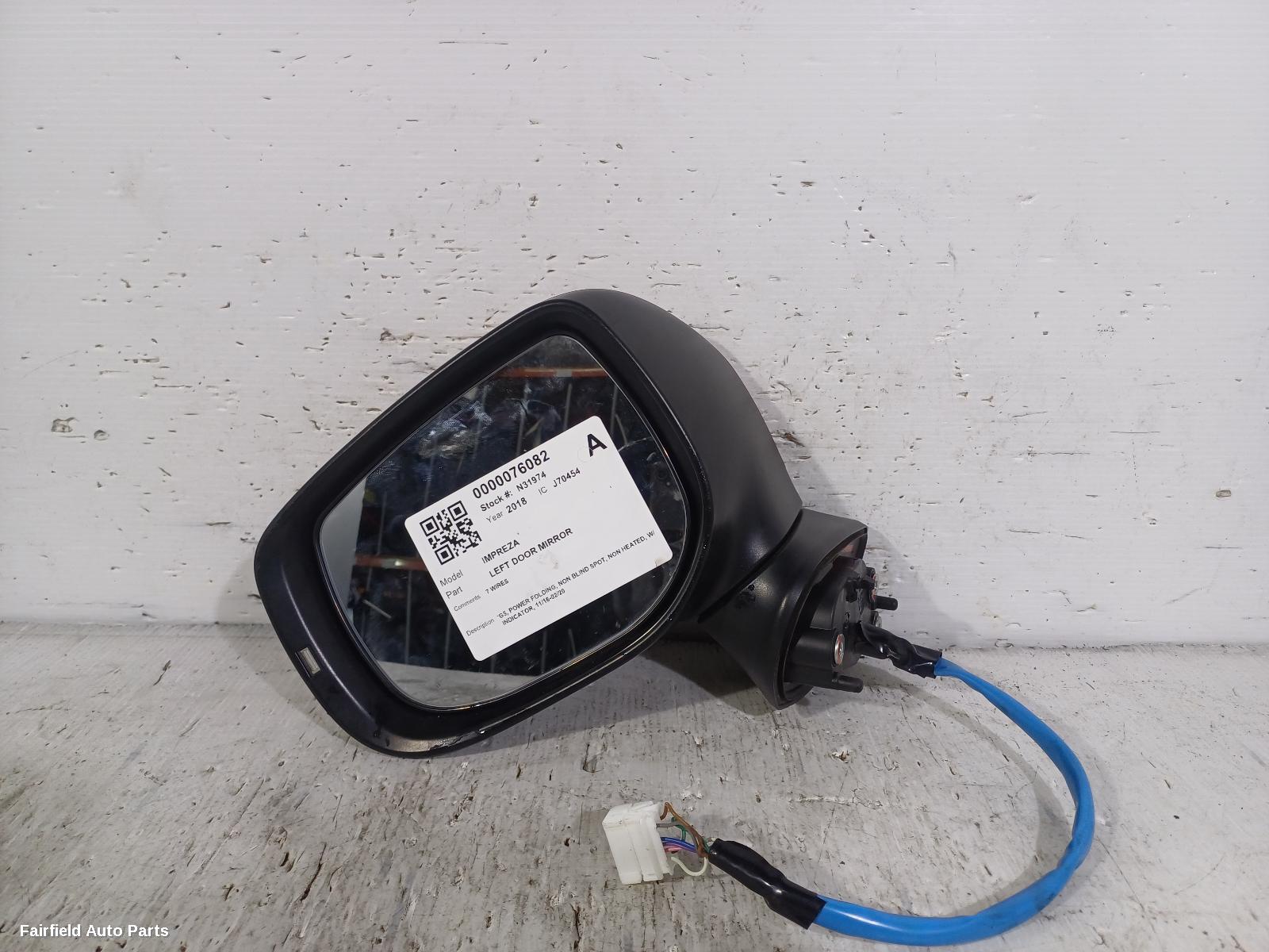 2016-2020 Subaru Impreza Left Door Mirror