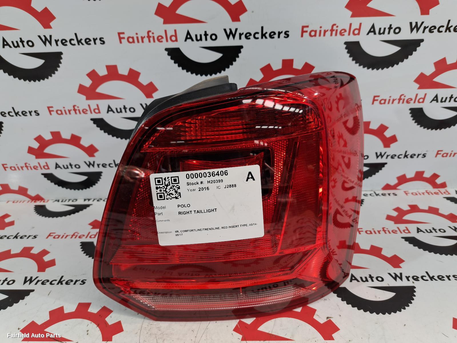 2016 Volkswagen Polo Right Taillight