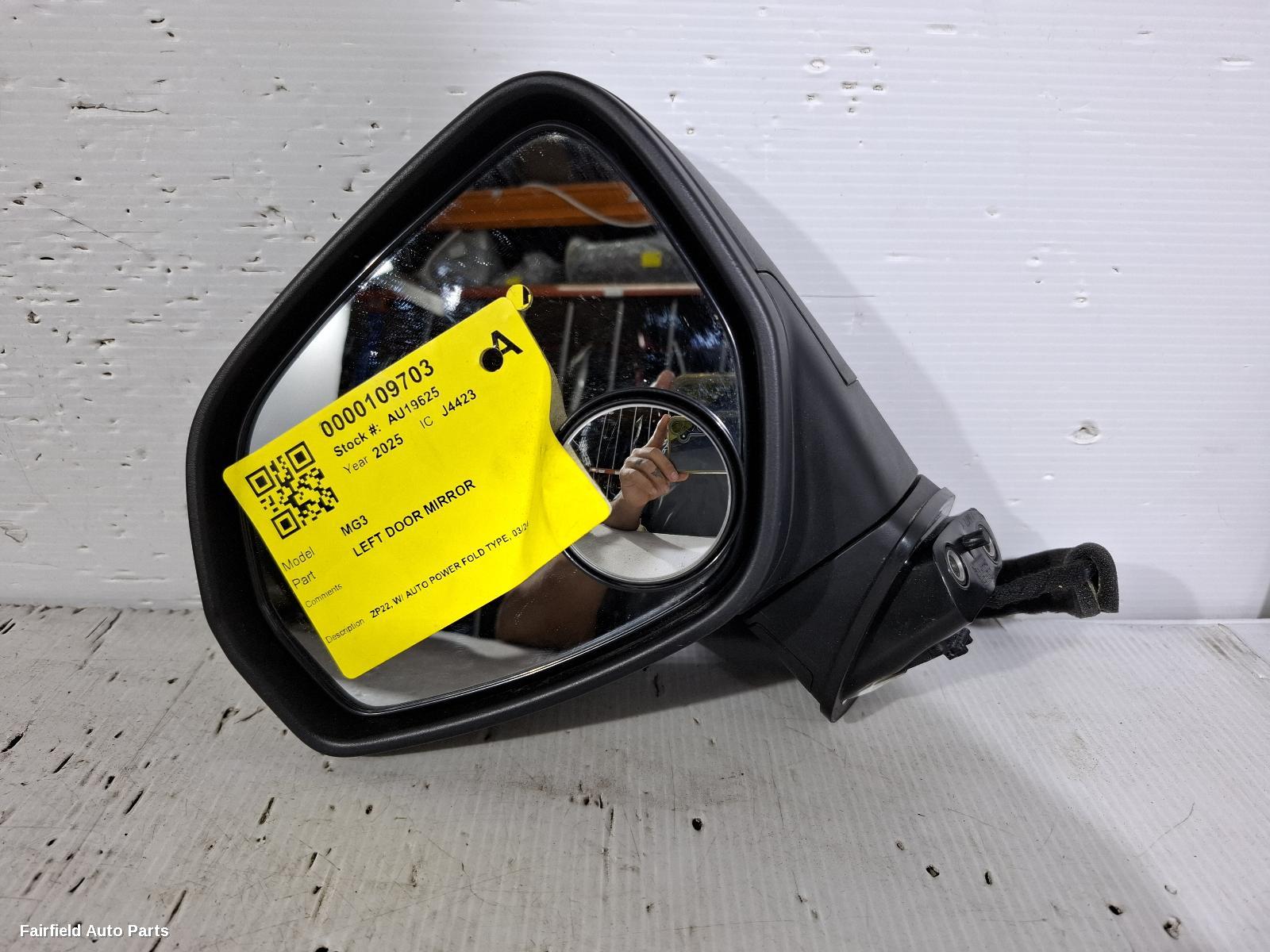 2016-2024 Mg Mg3 Left Door Mirror