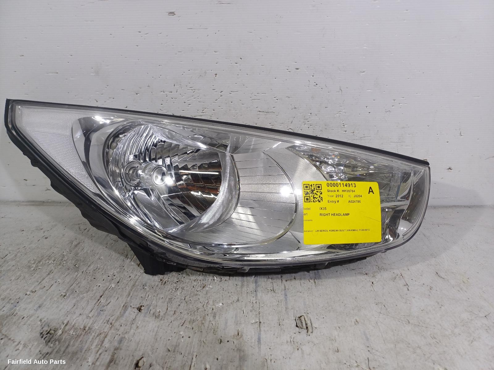 2009-2013 Hyundai Ix35 Right Headlamp