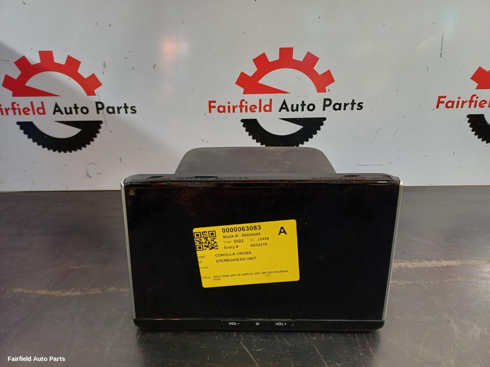2022-2025 Toyota Corolla Cross Radio Cd Dvd Sat Tv
