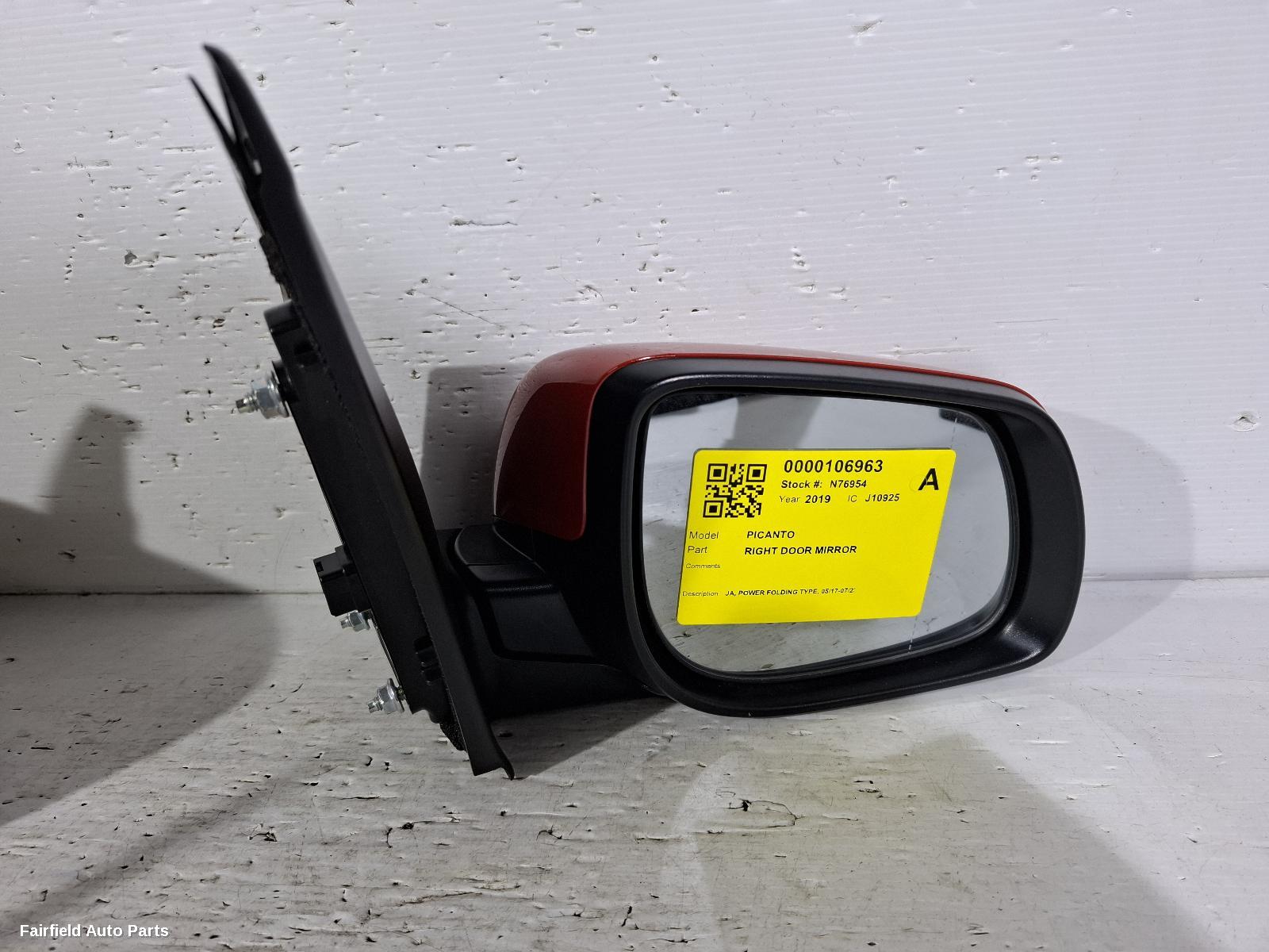 2017-2023 Kia Picanto Right Door Mirror