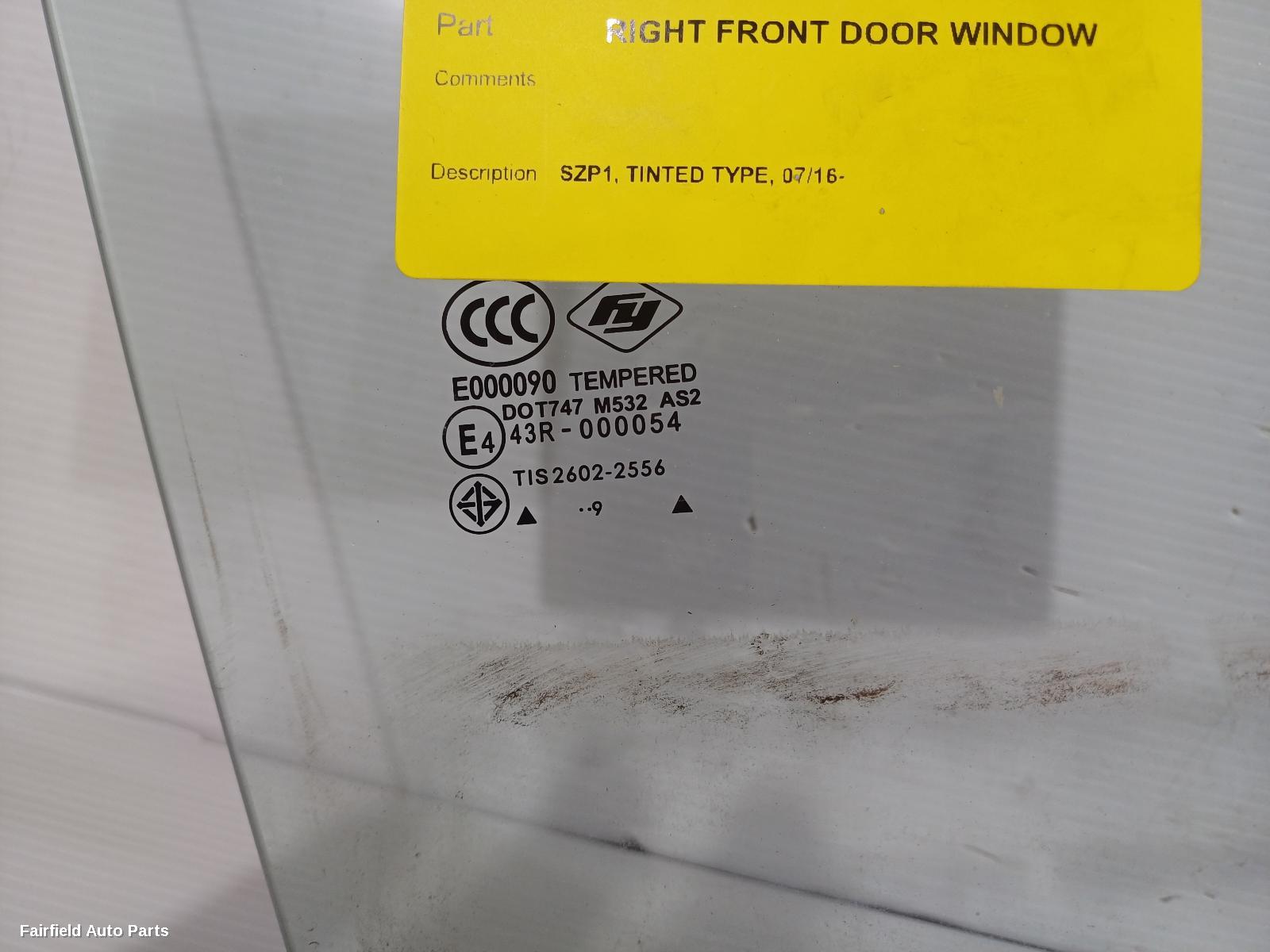 2016-2024 Mg Mg3 Right Front Door Window