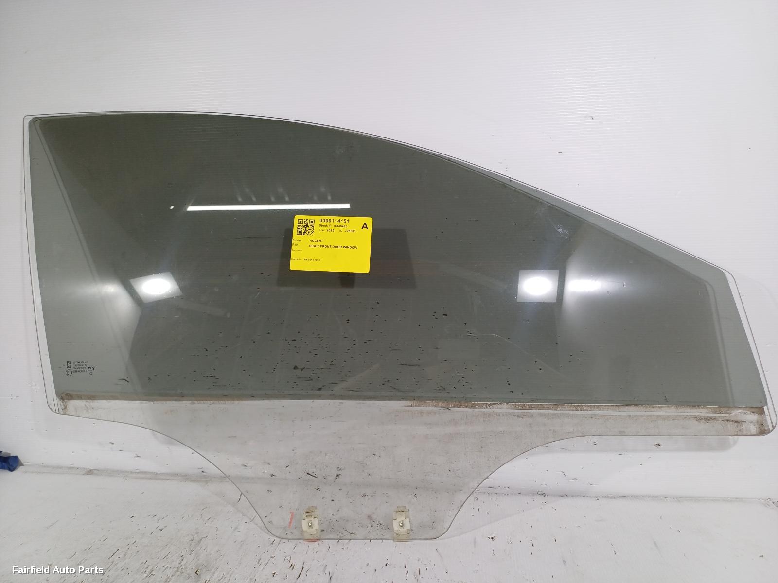 2011-2019 Hyundai Accent Right Front Door Window