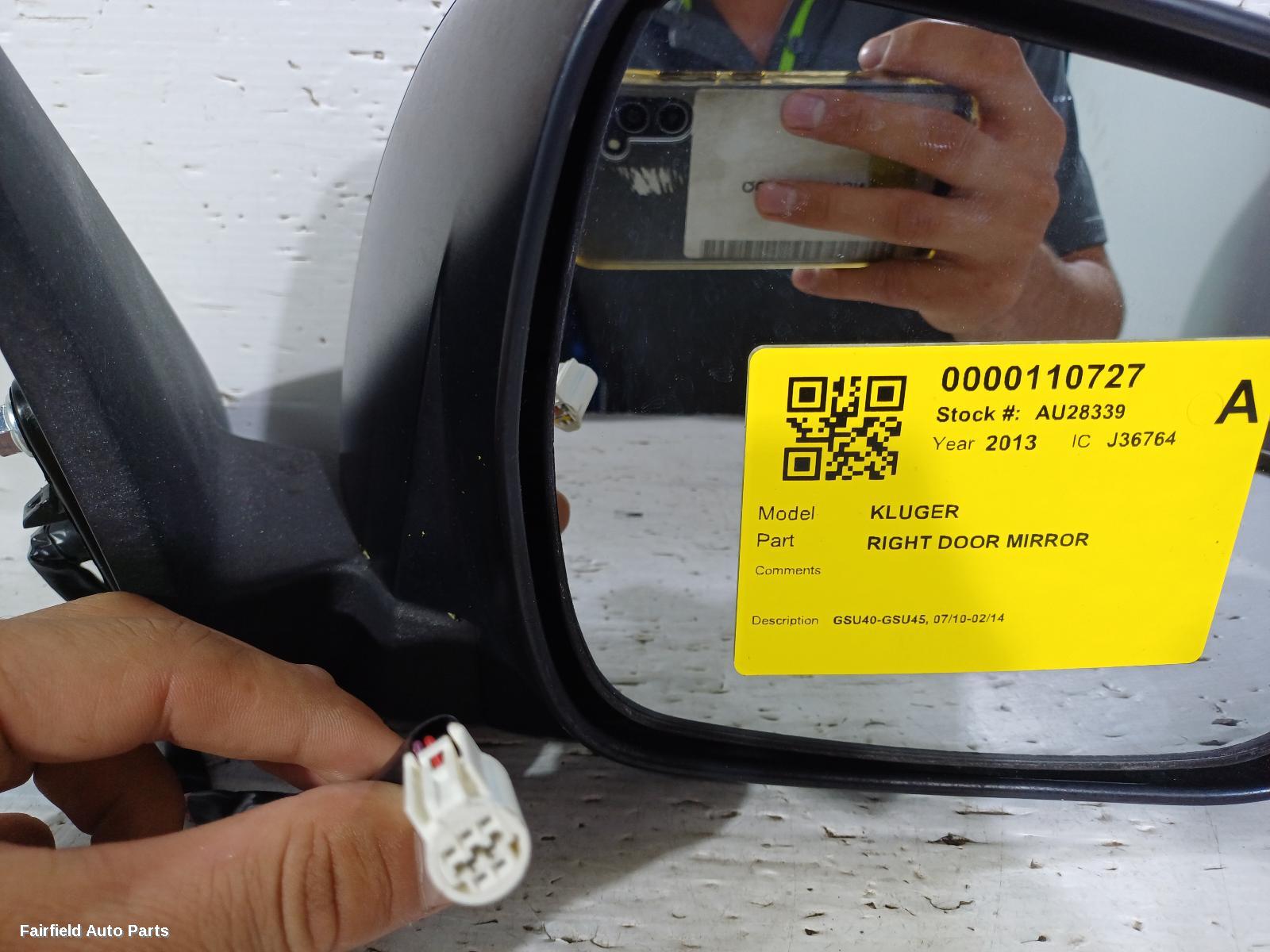 2010-2014 Toyota Kluger Right Door Mirror