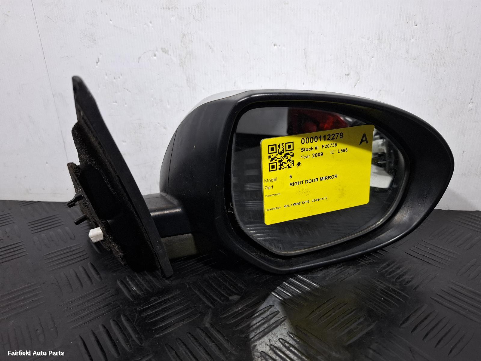 2008-2012 Mazda 6 Right Door Mirror