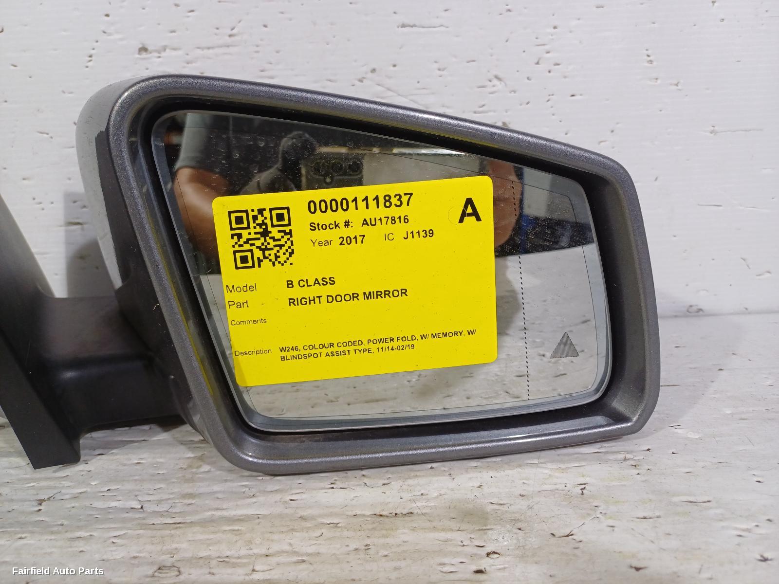 2014-2019 Mercedes B Class Right Door Mirror