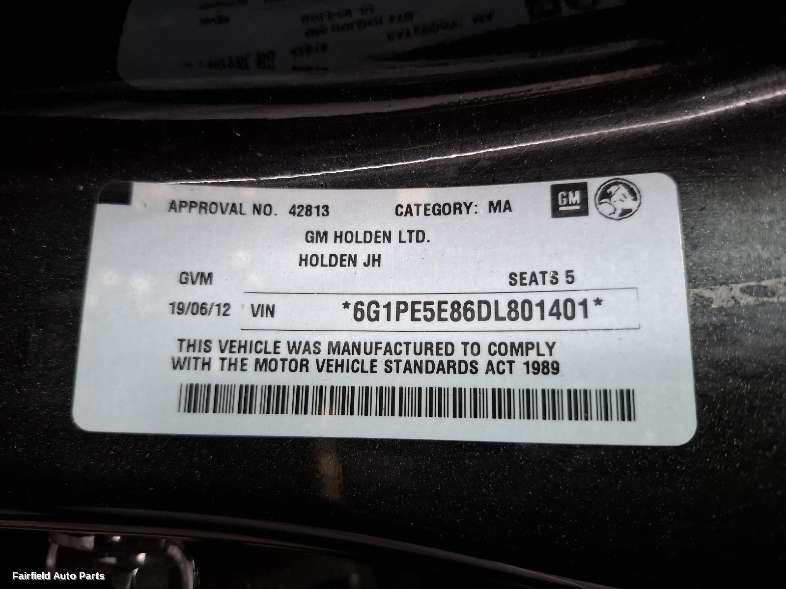 2012 Holden Cruze Overflow Bottle