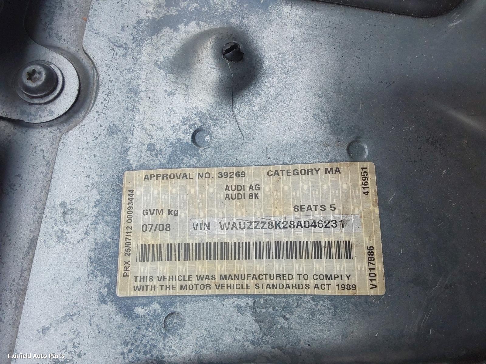 2008 Audi A4 Left Taillight