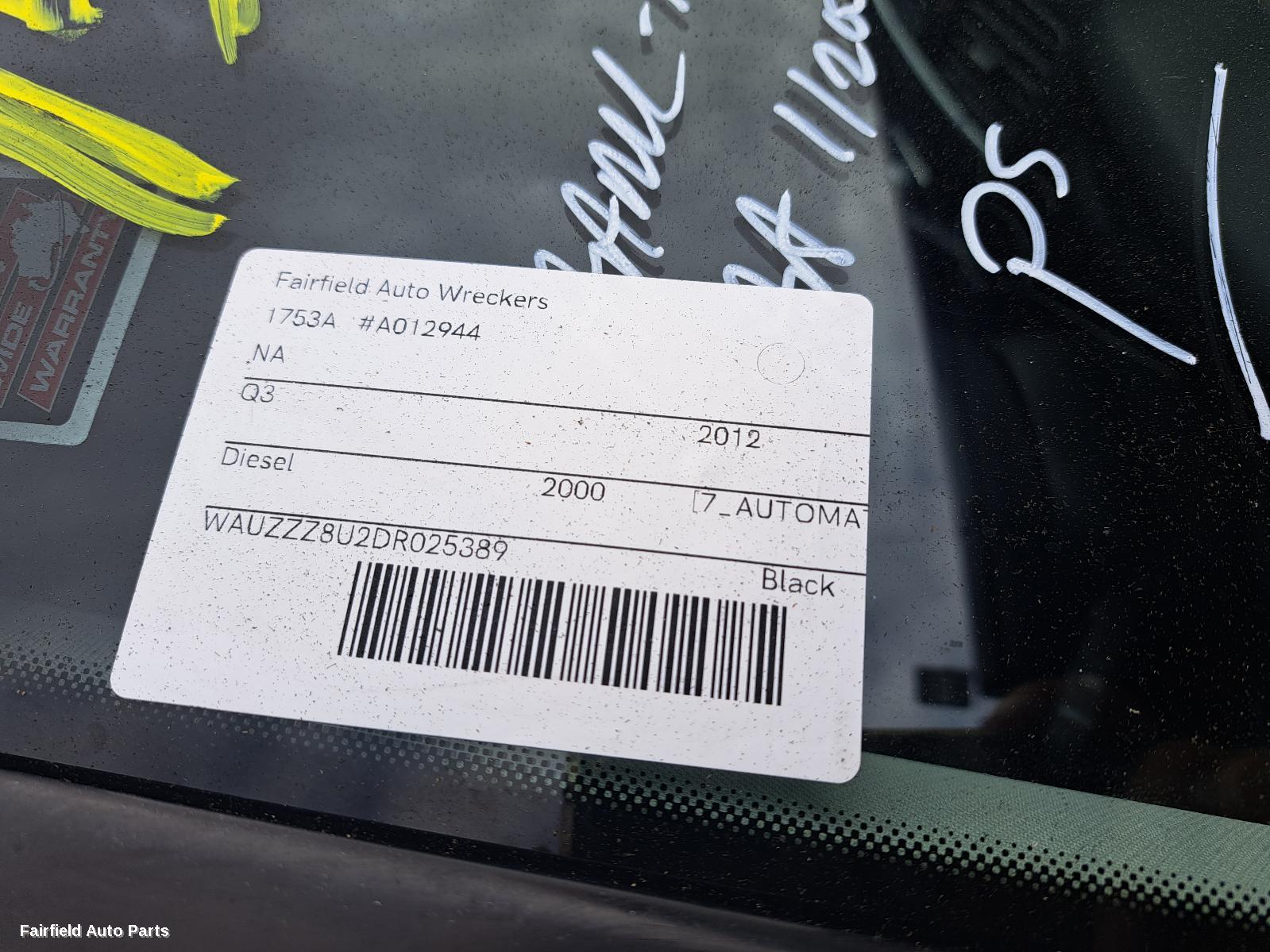 2012 Audi Q3 Door Boot Gate Lock