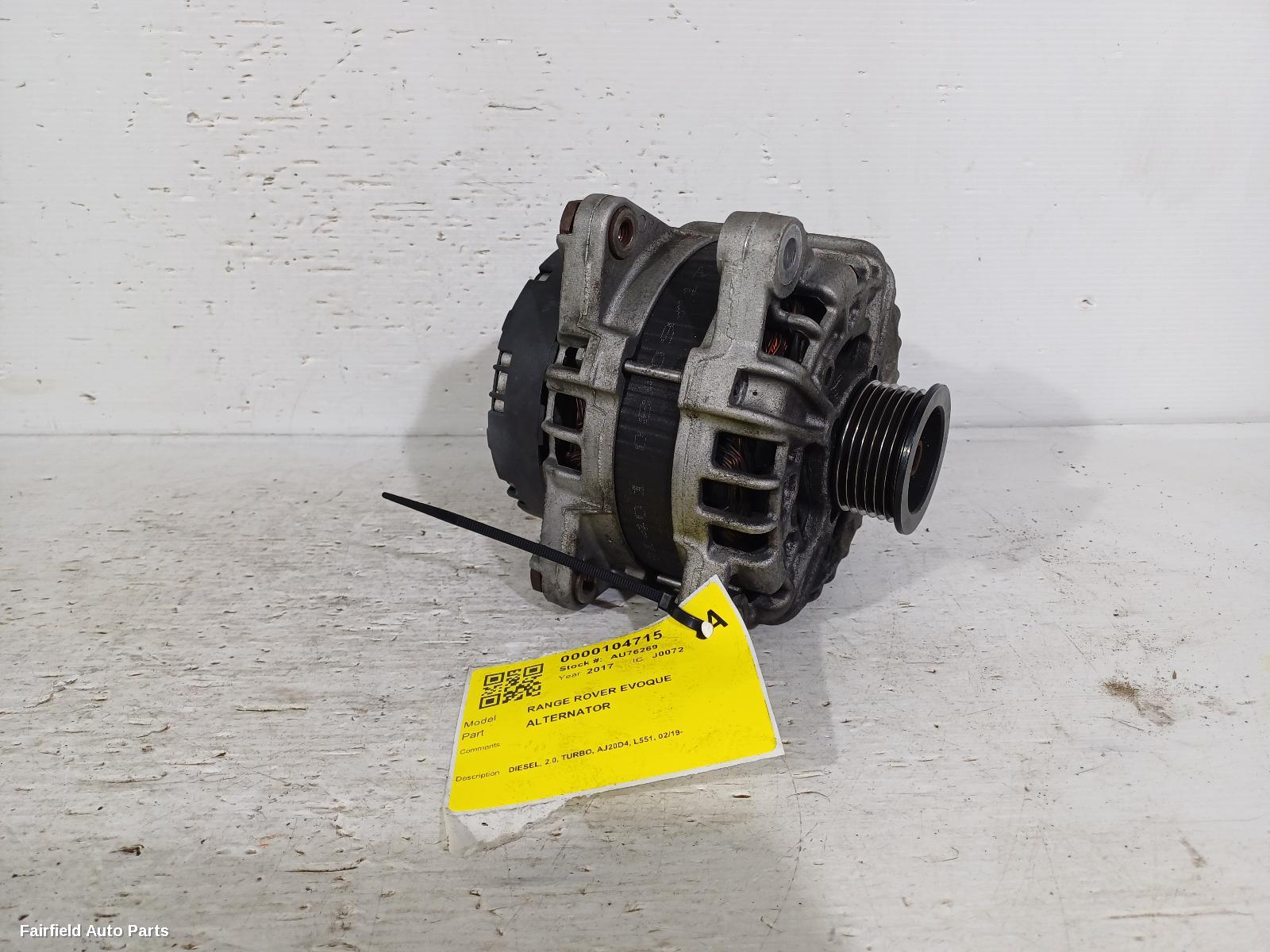 0-2024 Land Rover Rangerover Evoque Alternator