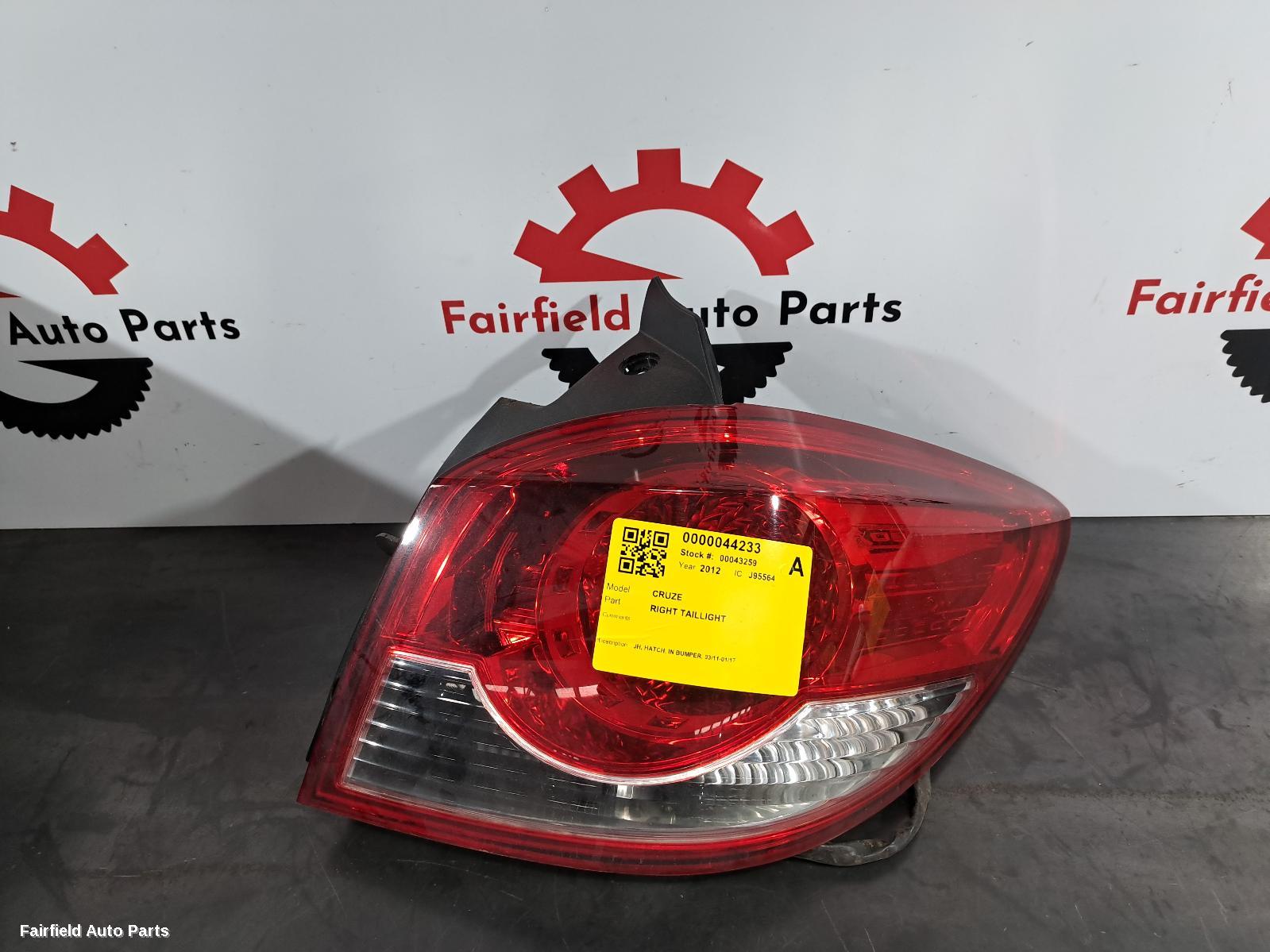 2011-2017 Holden Cruze Right Taillight