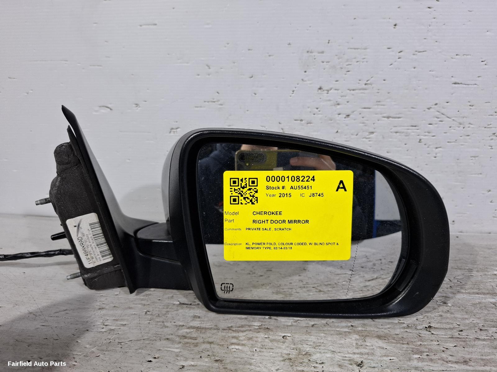 2014-2018 Jeep Cherokee Right Door Mirror